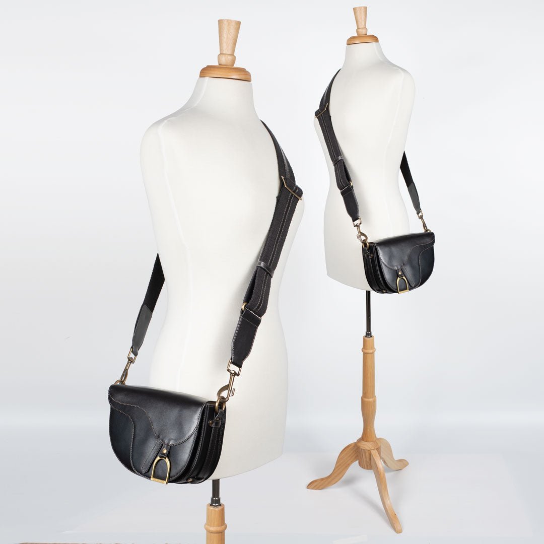Signature Saddle Bag - Luxury Leather Handbag in Black