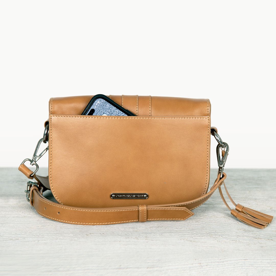 Signature Stirrup - Riding Stirrup Crossbody Luxury Leather Handbag in Caramel