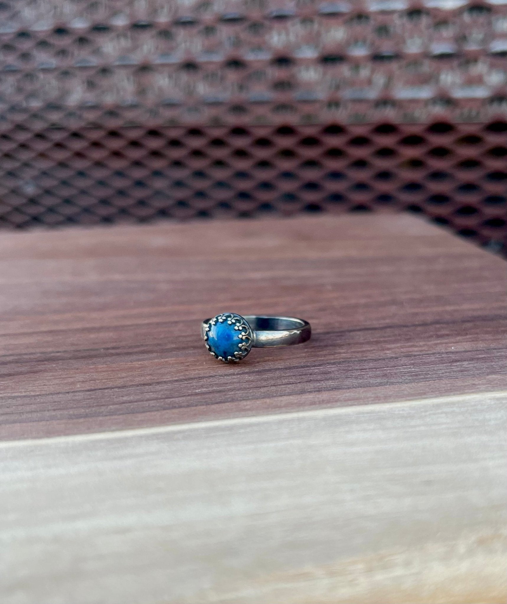 Summertime Blues Handmade Denim Lapis and Sterling Silver Ring - Size 6 and 8