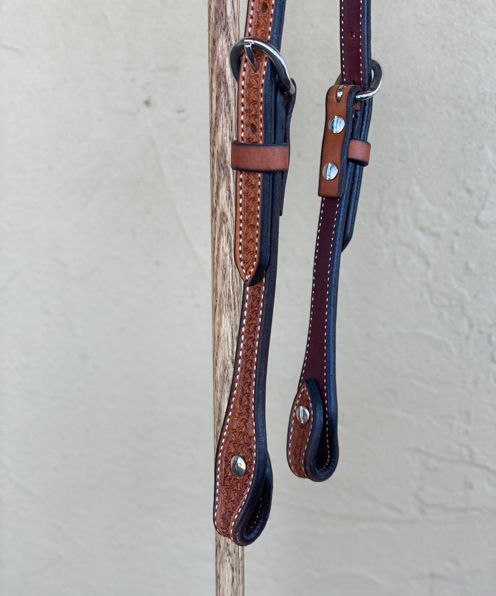 Saddle Tan Stamped One Ear Headstall